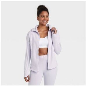All in Motion Women’s Fleece Full Zip Hooded Sweatshirt Light Purple XL